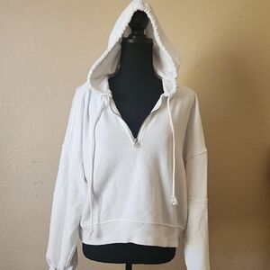 Aerie White Hooded Sweatshirt